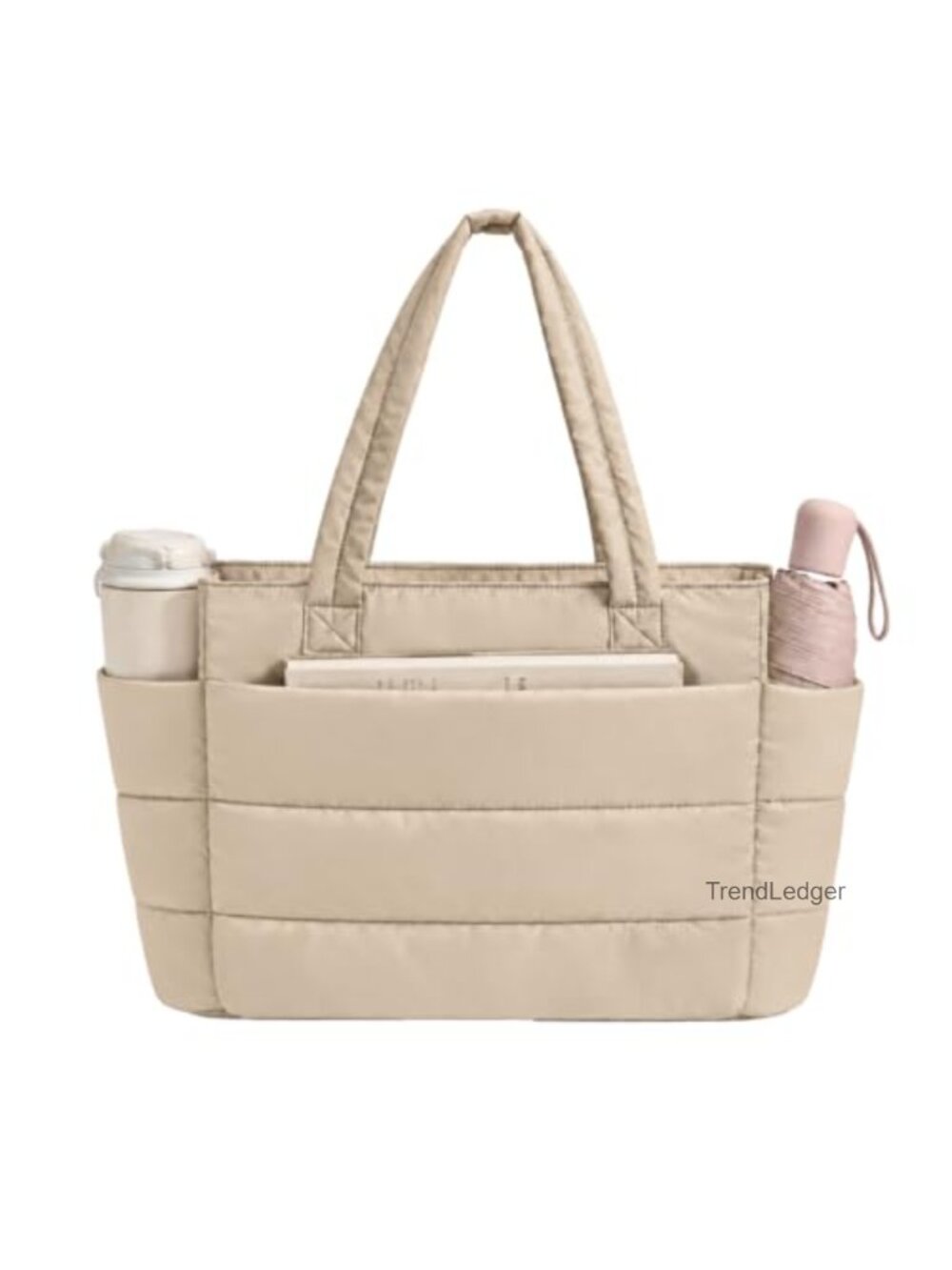 Quilted Puffer Tote Bag Lightweight Large Travel Gym Work